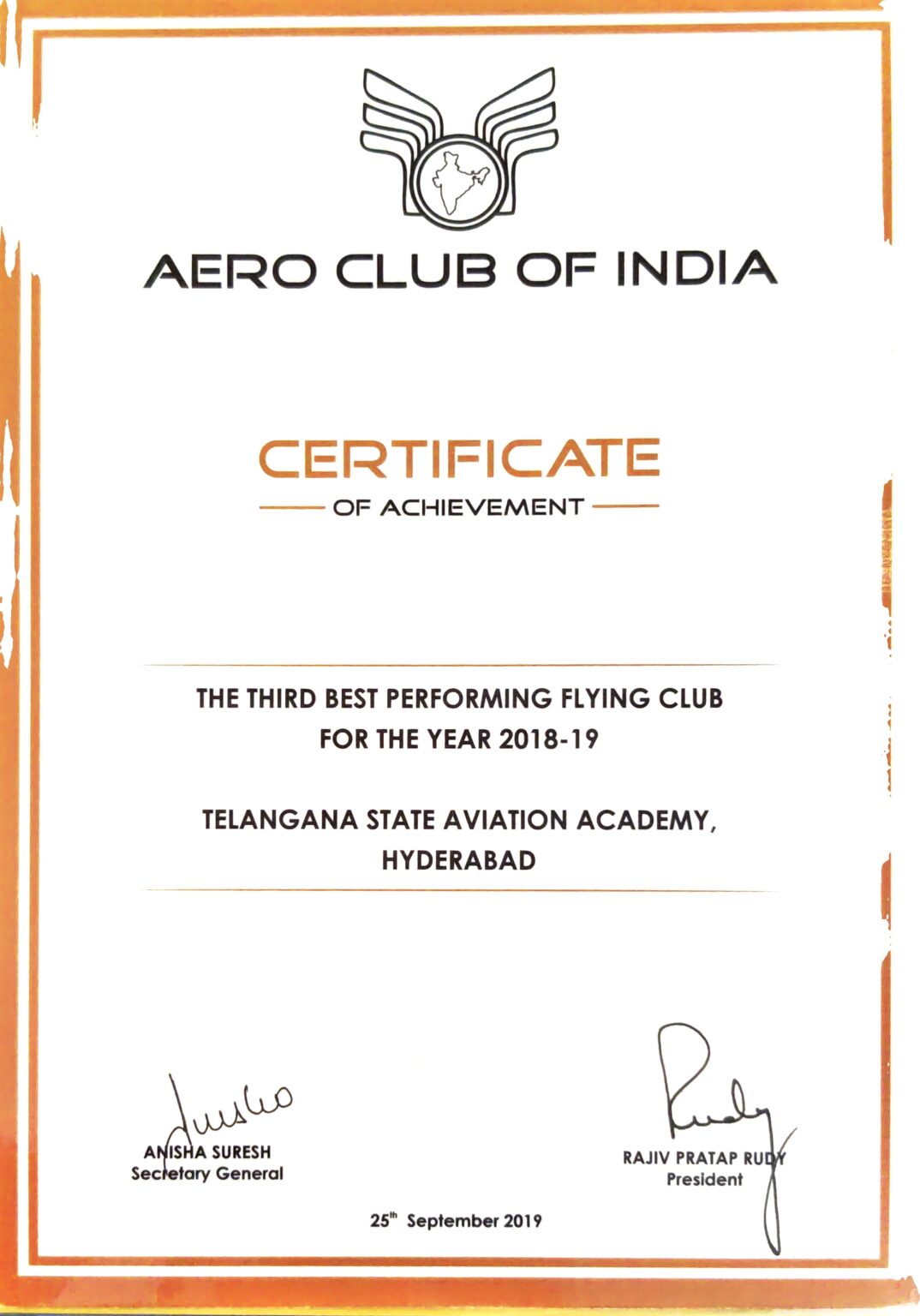 Third Best Performing Flying Club