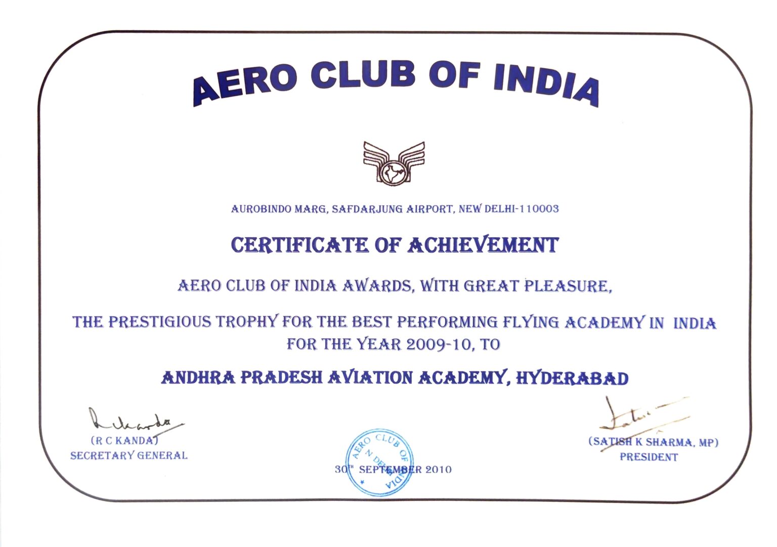 Best Performing Flying Academy in India