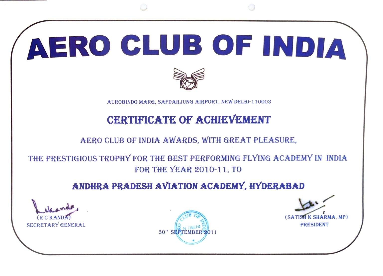 Best Performing Flying Academy in India