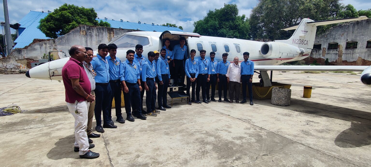 Students with aircraft
